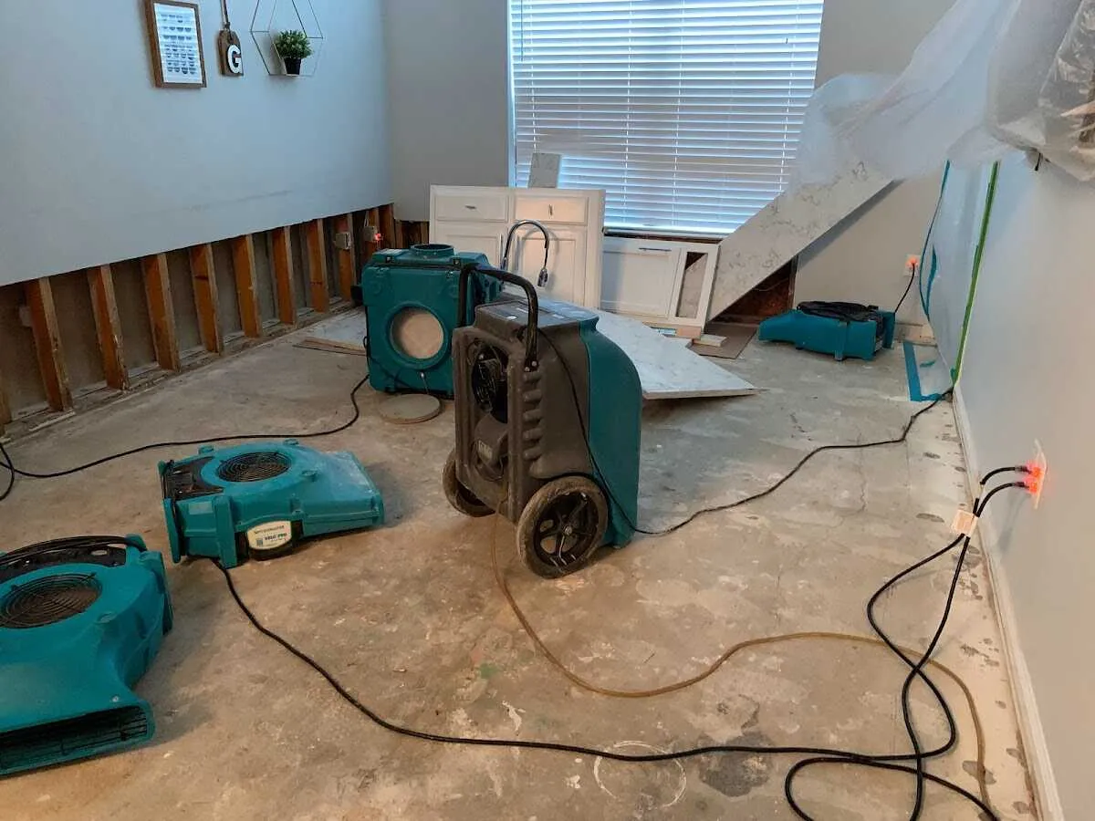 Dehumidifier in flood-cut room for Water Extraction & Removal in Lynn